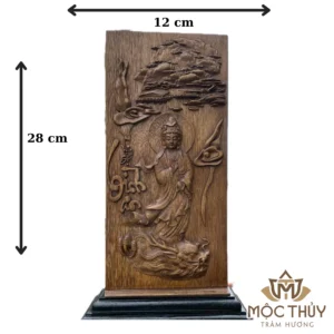 Tranh Bồ Tát Quan Thế Âm gỗ trầm hương - TG001