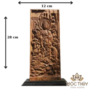 Tranh Bồ Tát Quan Thế Âm gỗ trầm hương - TG003