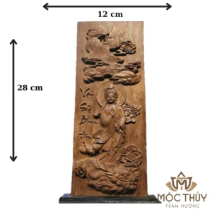 Tranh Bồ Tát Quan Thế Âm gỗ trầm hương - TG004