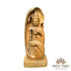 Tranh Bồ Tát Quan Thế Âm gỗ trầm hương - TG012