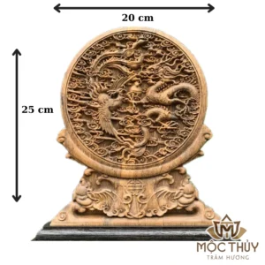 Tranh Long Phụng Sum Vầy gỗ trầm hương - TG016