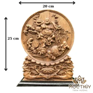 Tranh Phật Di Lặc gỗ trầm hương - TG011