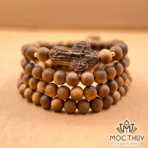 Vòng tay trầm hương 108 hạt Thánh Giá Trầm - Trầm Hương Mộc Thủy