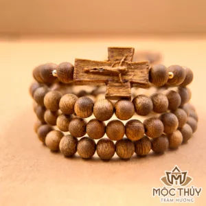 Vòng tay trầm hương 108 hạt Thập Tự Trầm