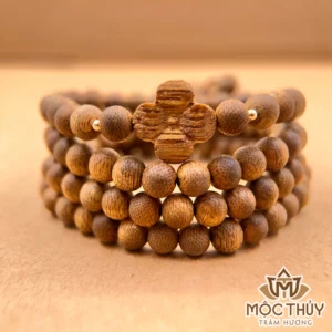 Vòng tay trầm hương 108 hạt Tứ Diệp Phúc Trầm